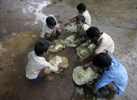 india Children forced from their homes have little to eat