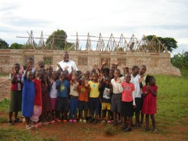 little-ones-who-turned-out-for-bible-club Little ones who turned out for Bible Club--in front of the partially roofed dining hall!