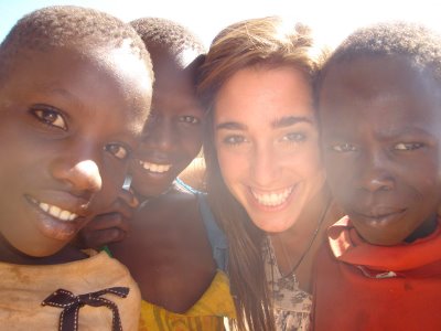 Katie with some of the kids
