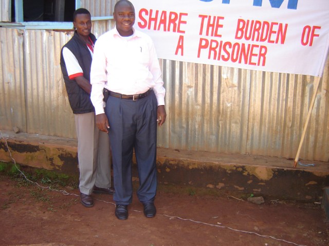 Pastor Robert (ex-prisoner) with Pastor John Mugabi