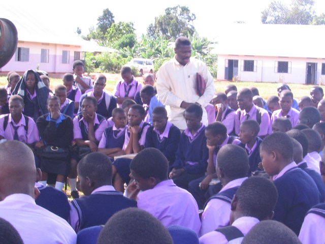 Bible Club with the high school students