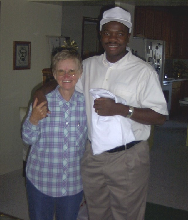 John with Rowena John with "Mama Rowena"~Seggy just said today, "Whoever comes across Mama Rowena comes across love."
