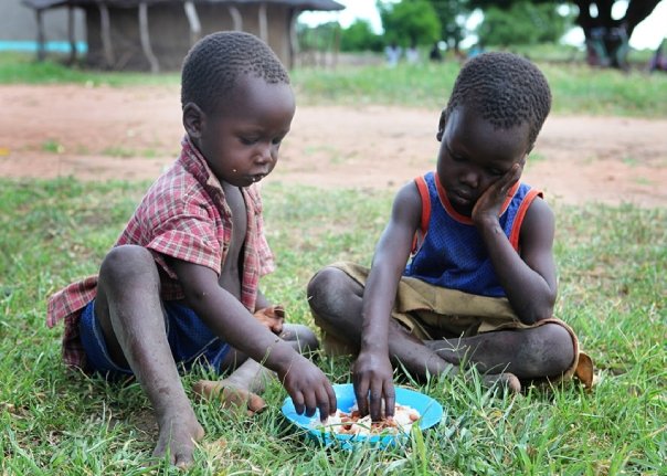 eating posho and beans