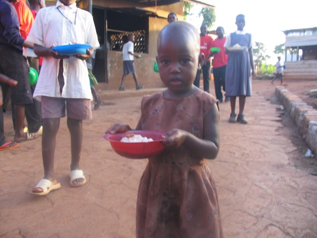 Just received dinner-Nkumba food program