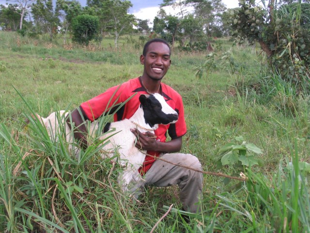 Moses and his goat Moses Babu...with his goat!