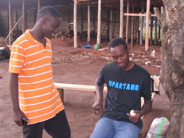 Jonathan and Moses Babu at the farmland