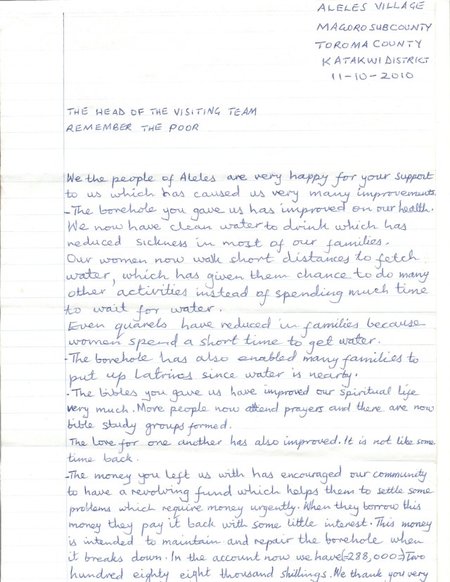 Alelesi Letter Oct 2010