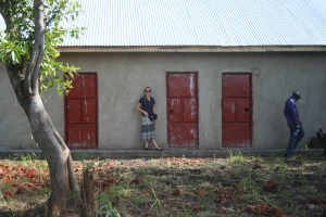Jill in front of the staff house