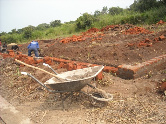 Foundation for the elementary school being laid